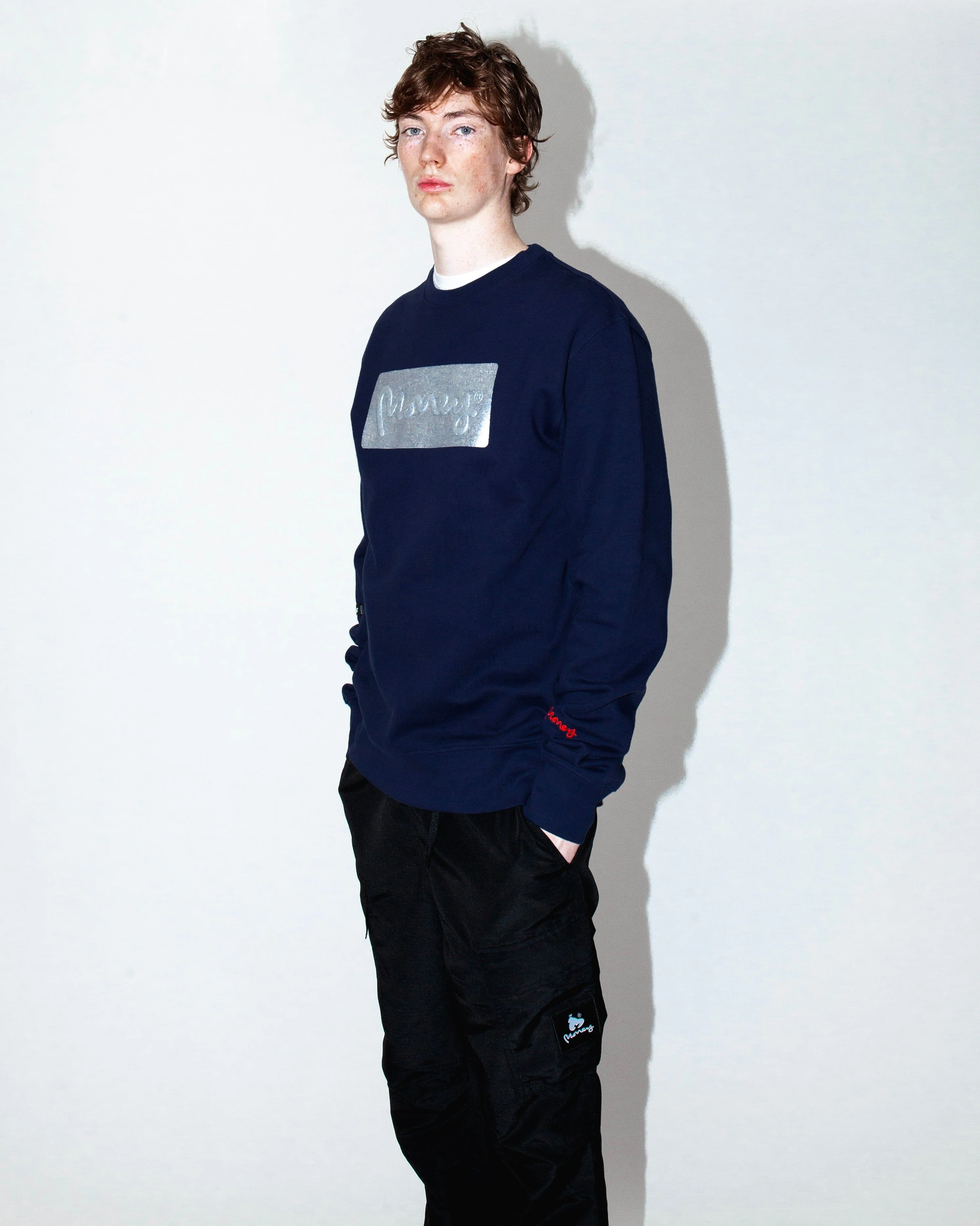 Gold Plate Crew Sweat Navy - Image 3