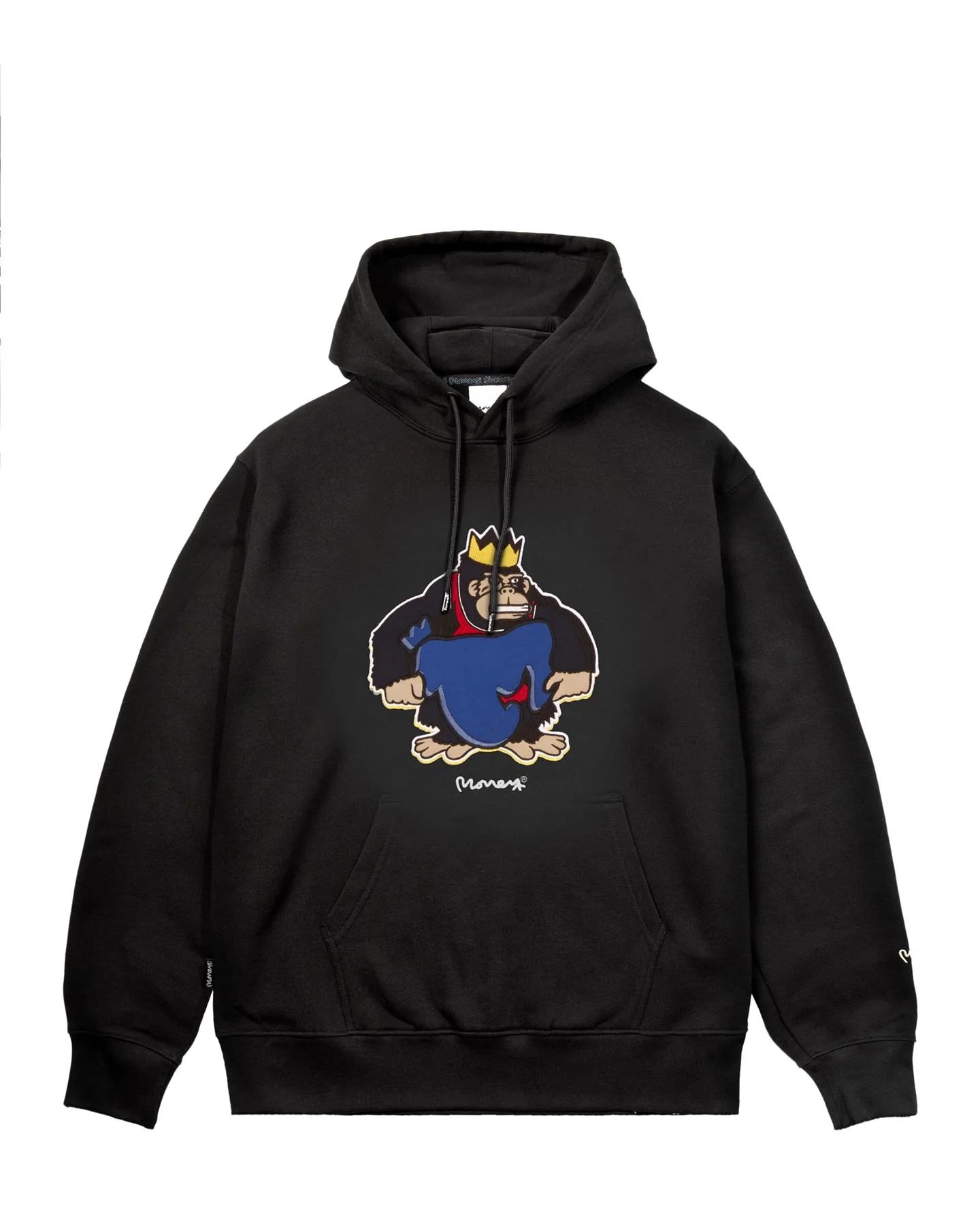 King M Embrodiery Hood Black