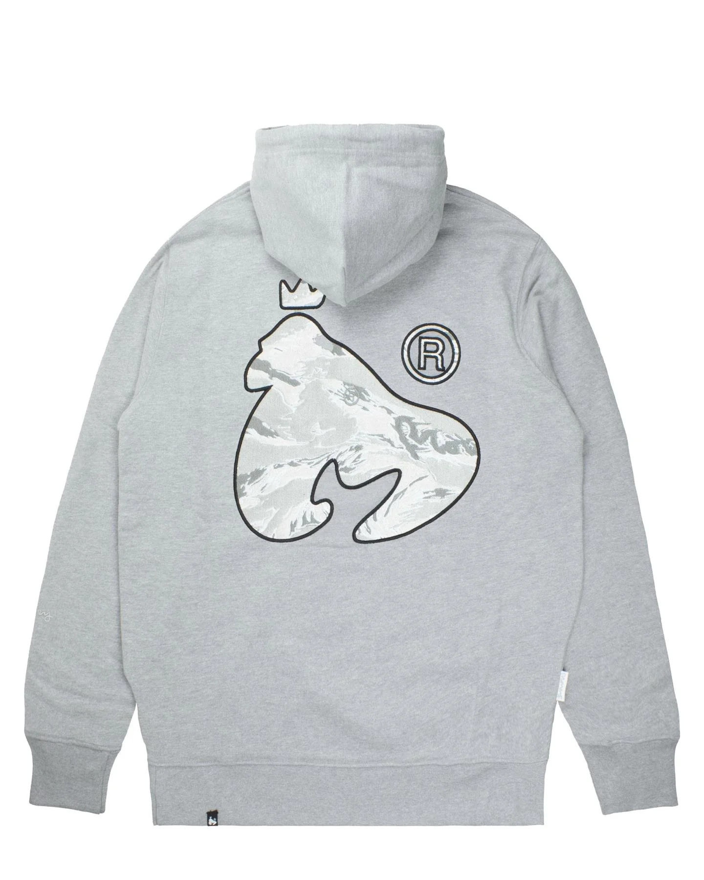 Money Camo Fill Hood Grey Melange - Image 2