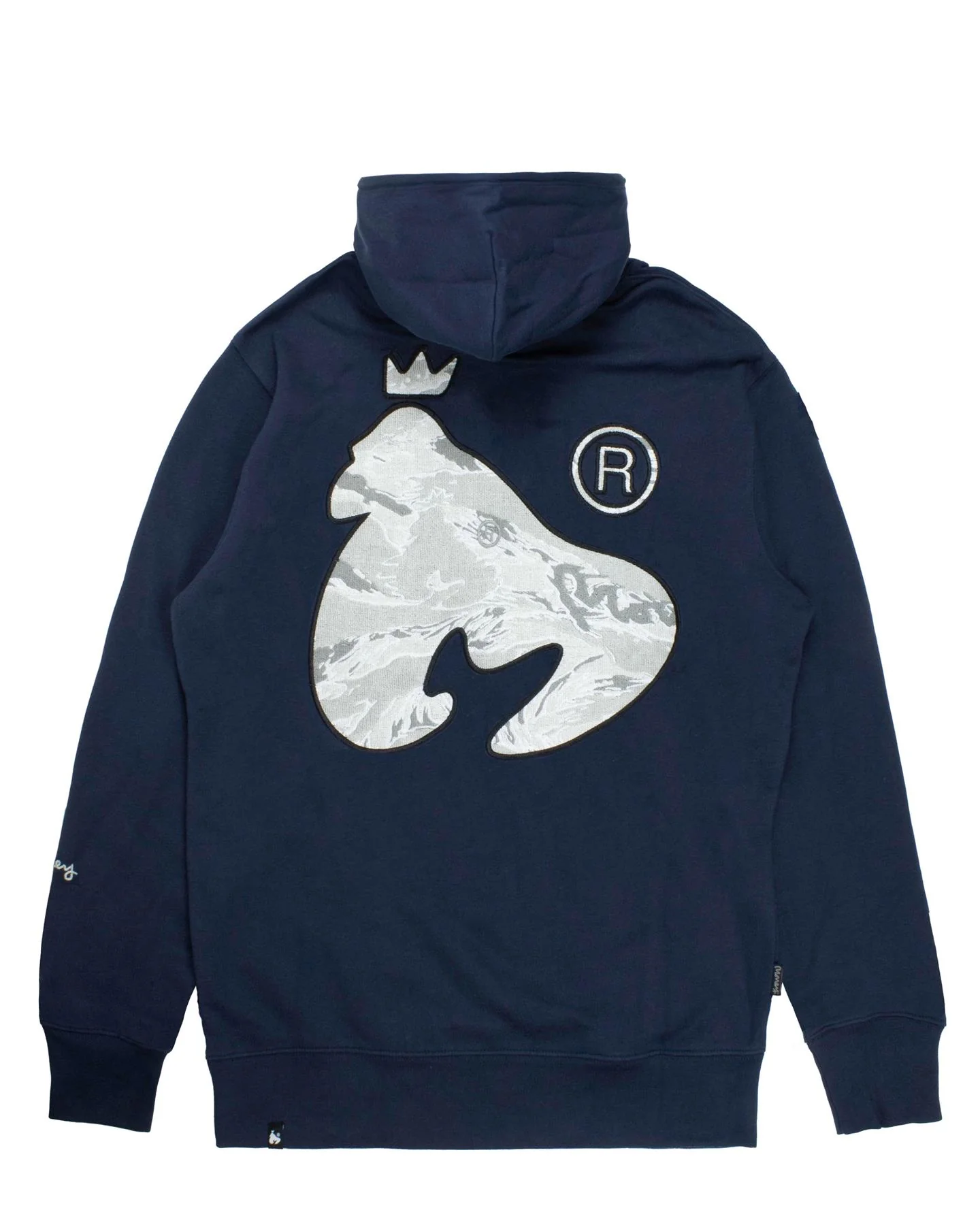 Money Camo Fill Hood Navy - Image 2