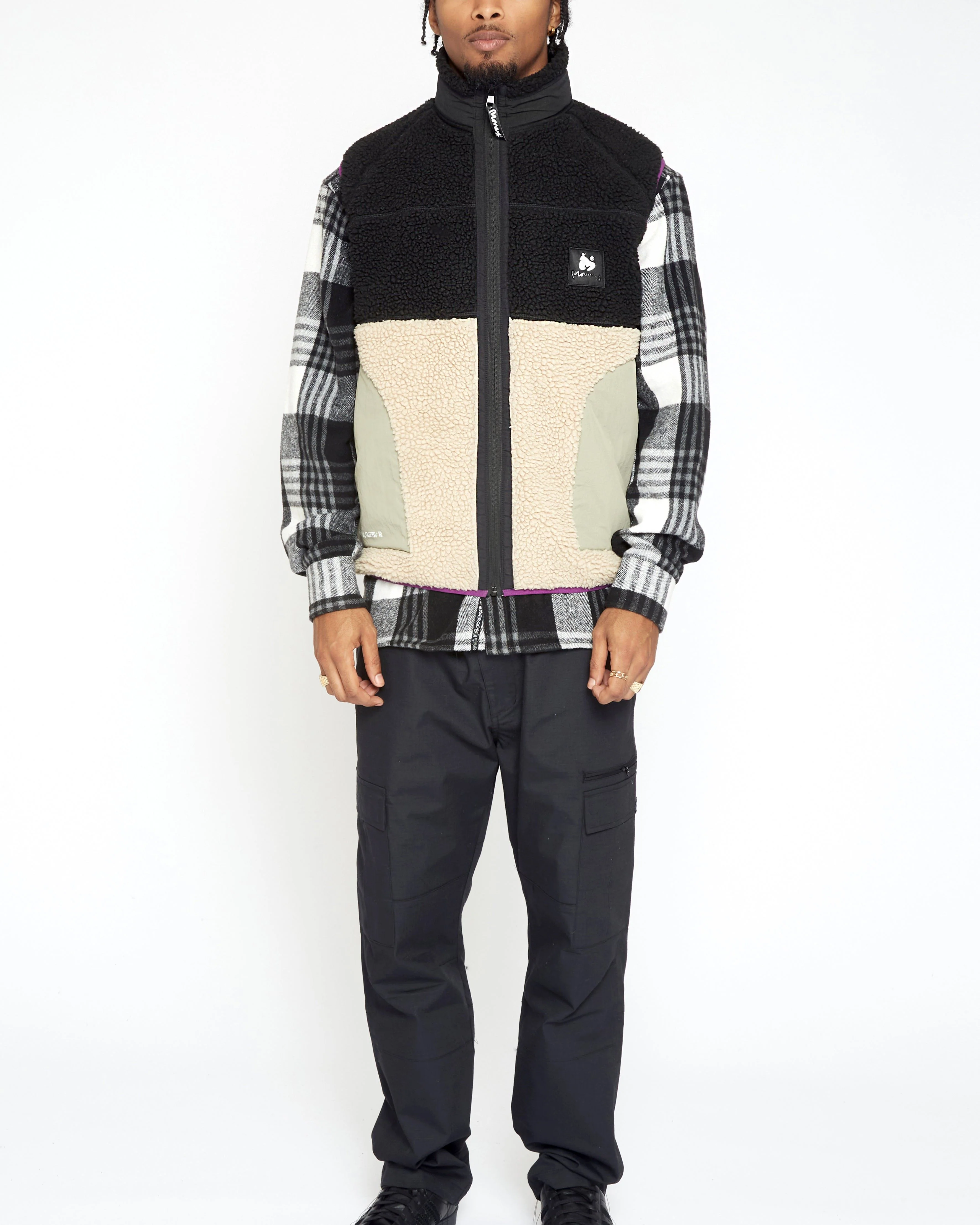 Money Fleeced Gilet Black/Moon - Image 3