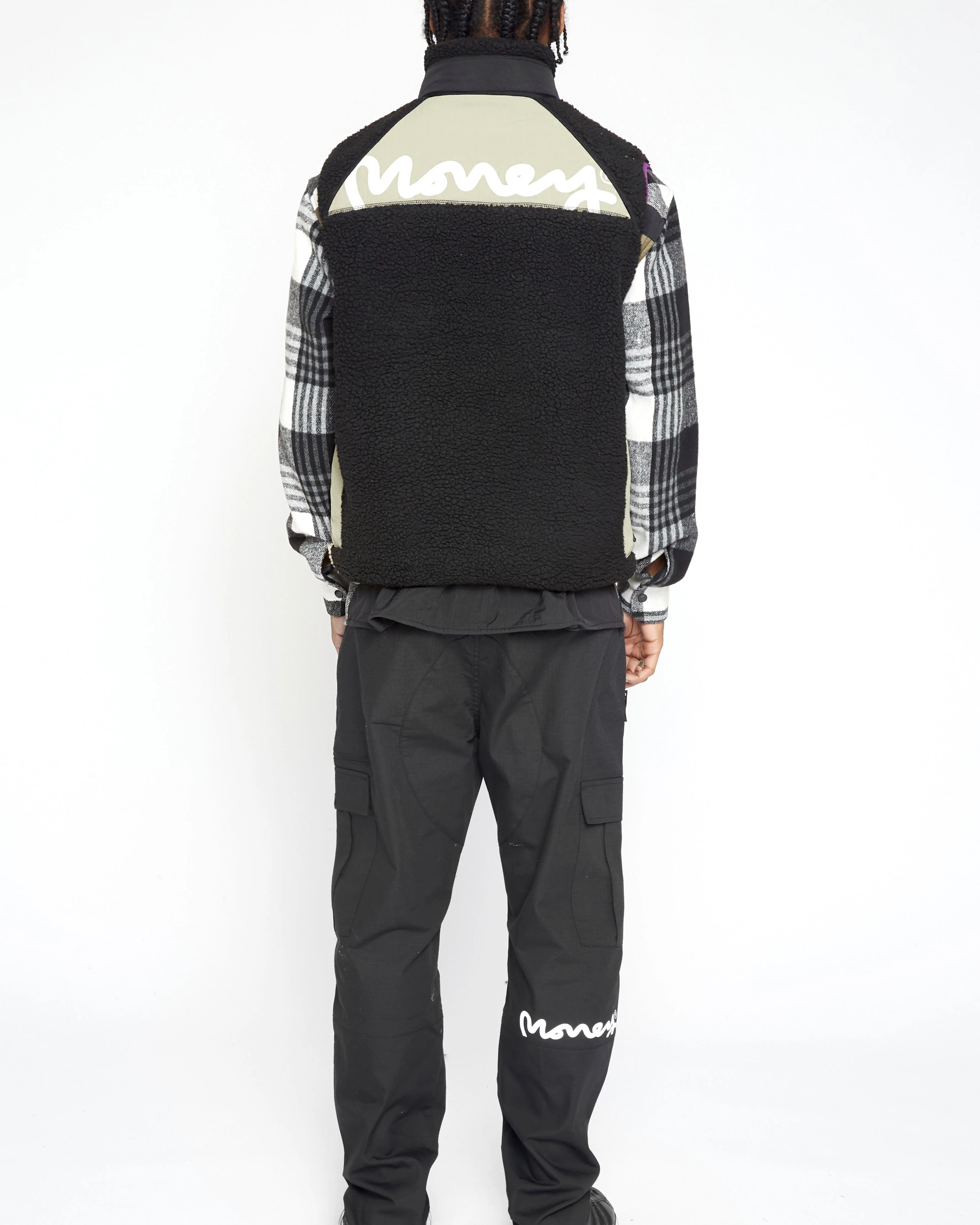 Money Fleeced Gilet Black/Moon - Image 4