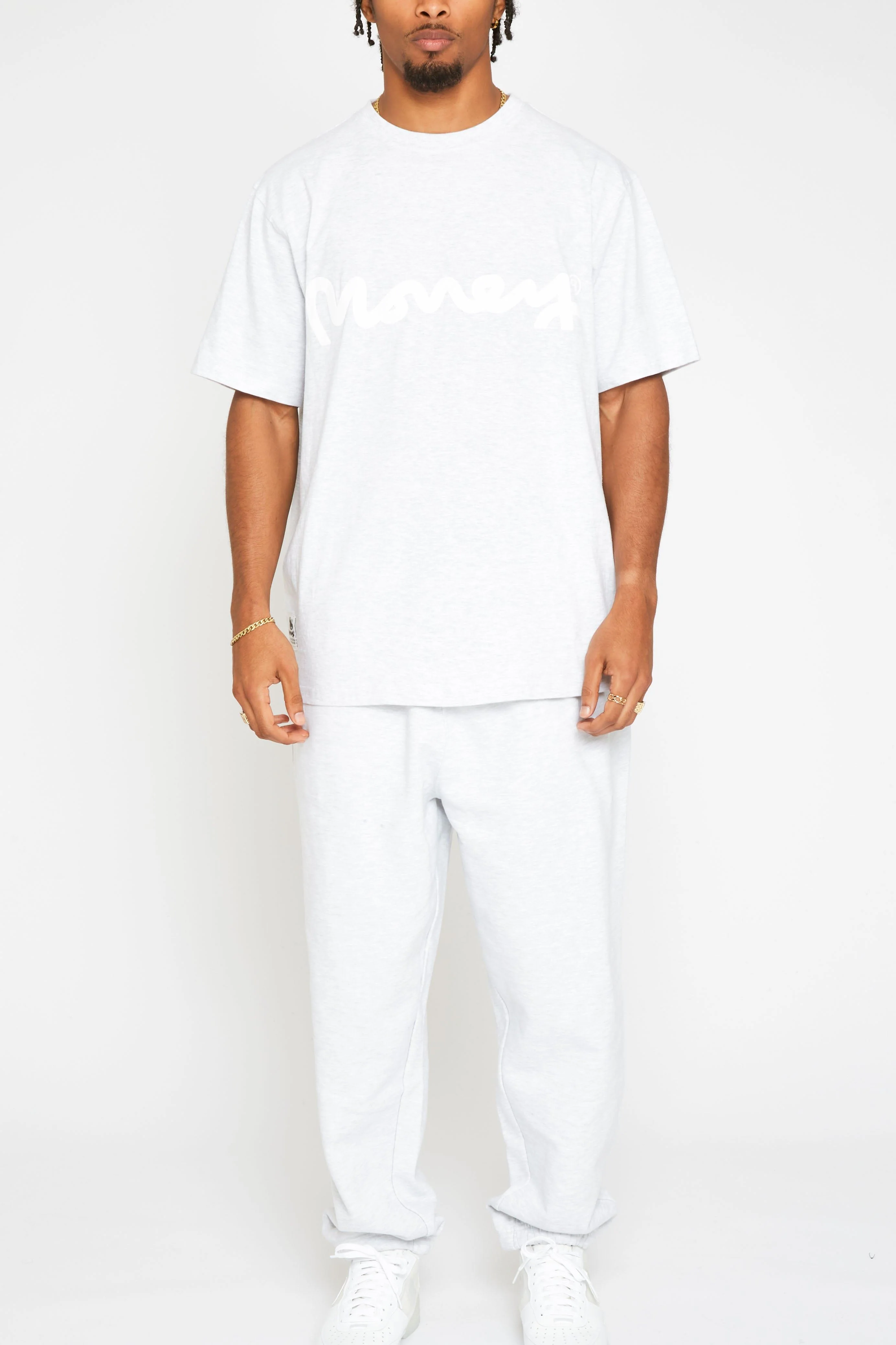 Money Sig Ape Trackpant Ice Grey Melange - Image 3