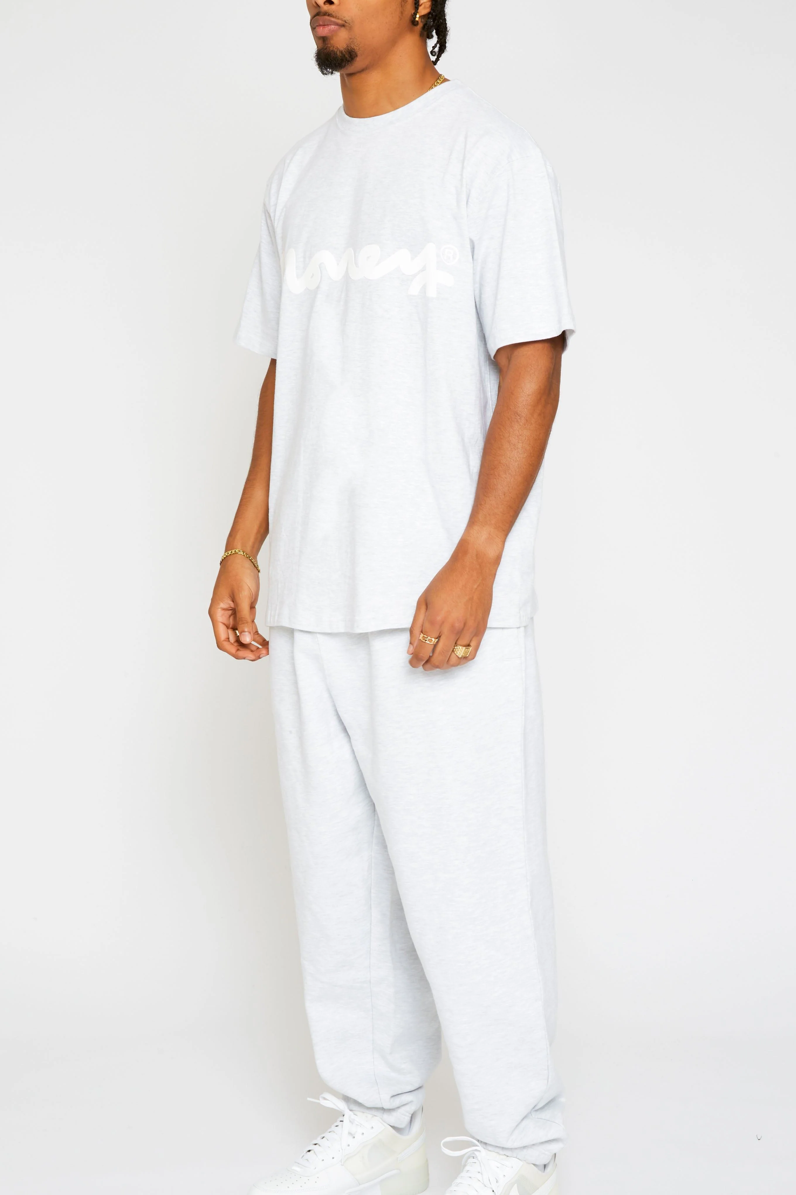 Money Sig Ape Trackpant Ice Grey Melange - Image 4