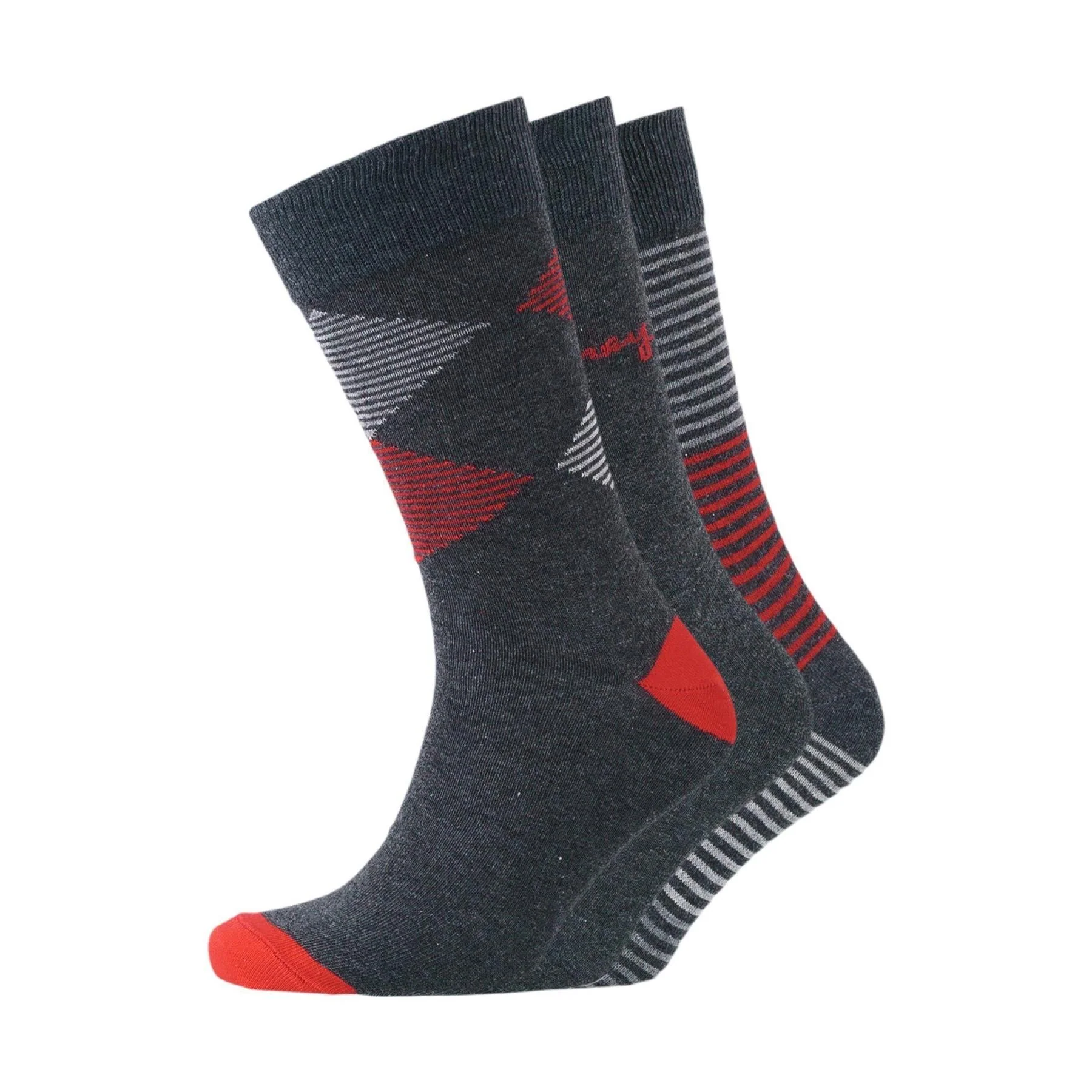 Sig Line Socks 3pk - Black Assorted - Image 4