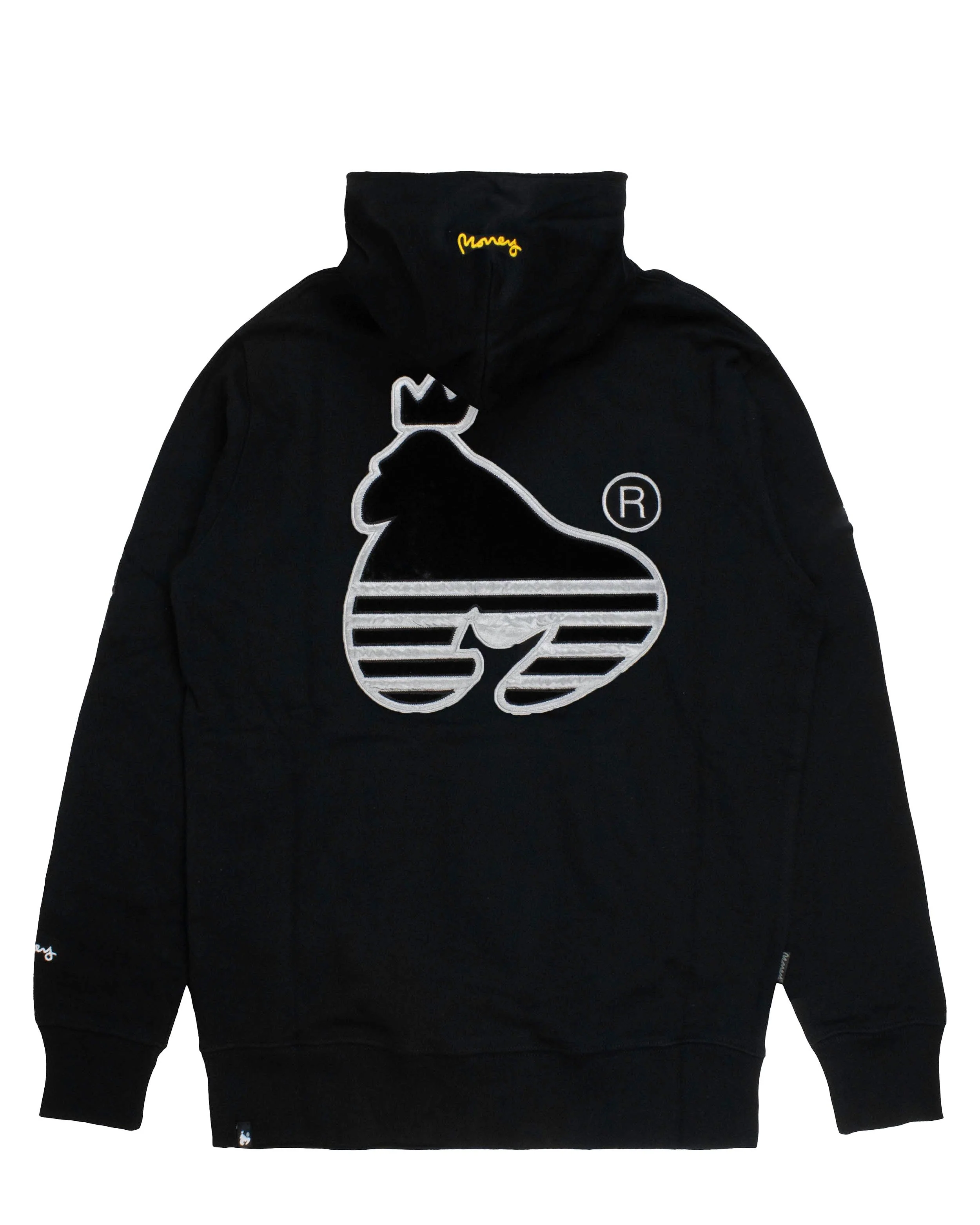 Velour Applique Hood Black - Image 2