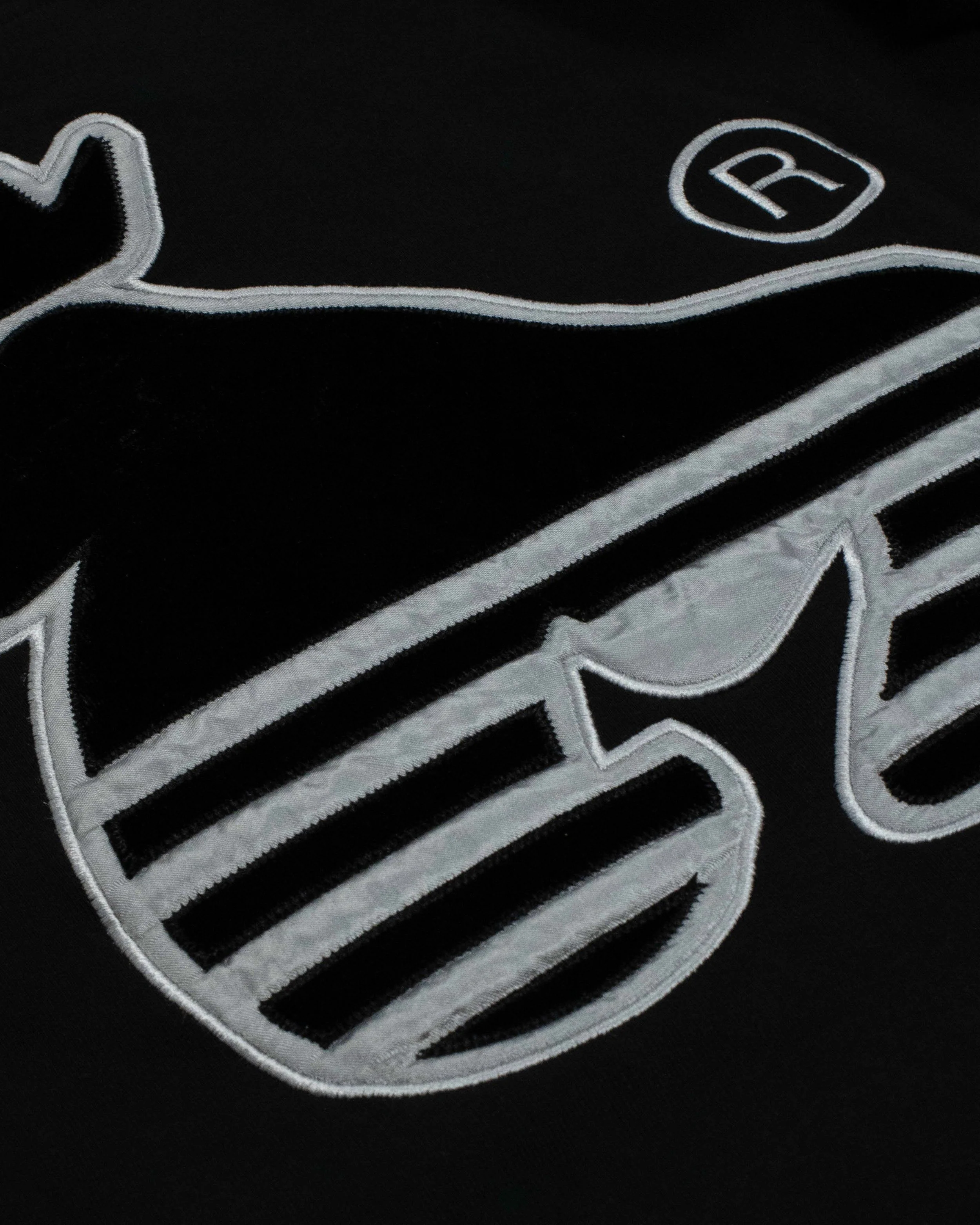 Velour Applique Hood Black - Image 3