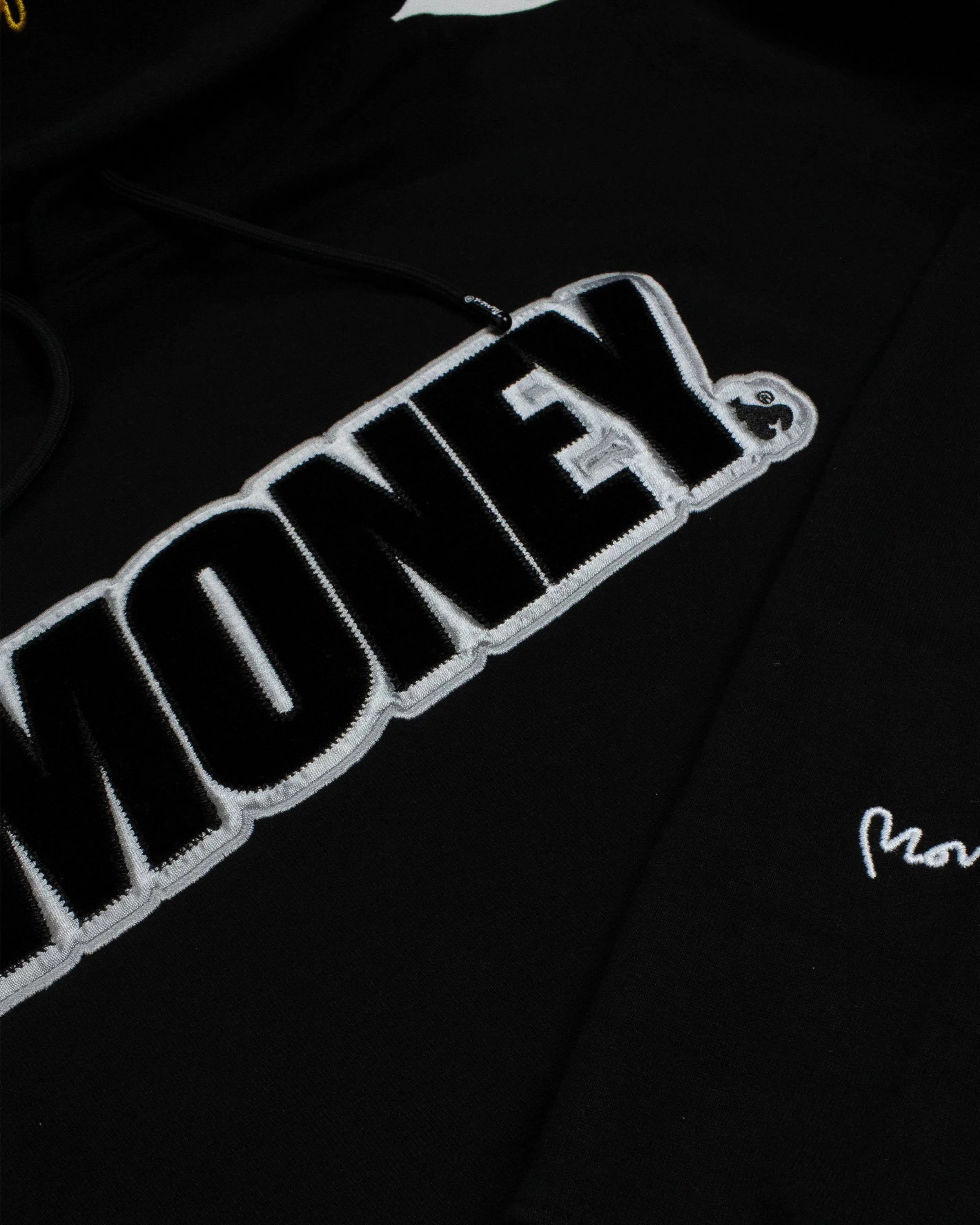 Velour Applique Hood Black - Image 4
