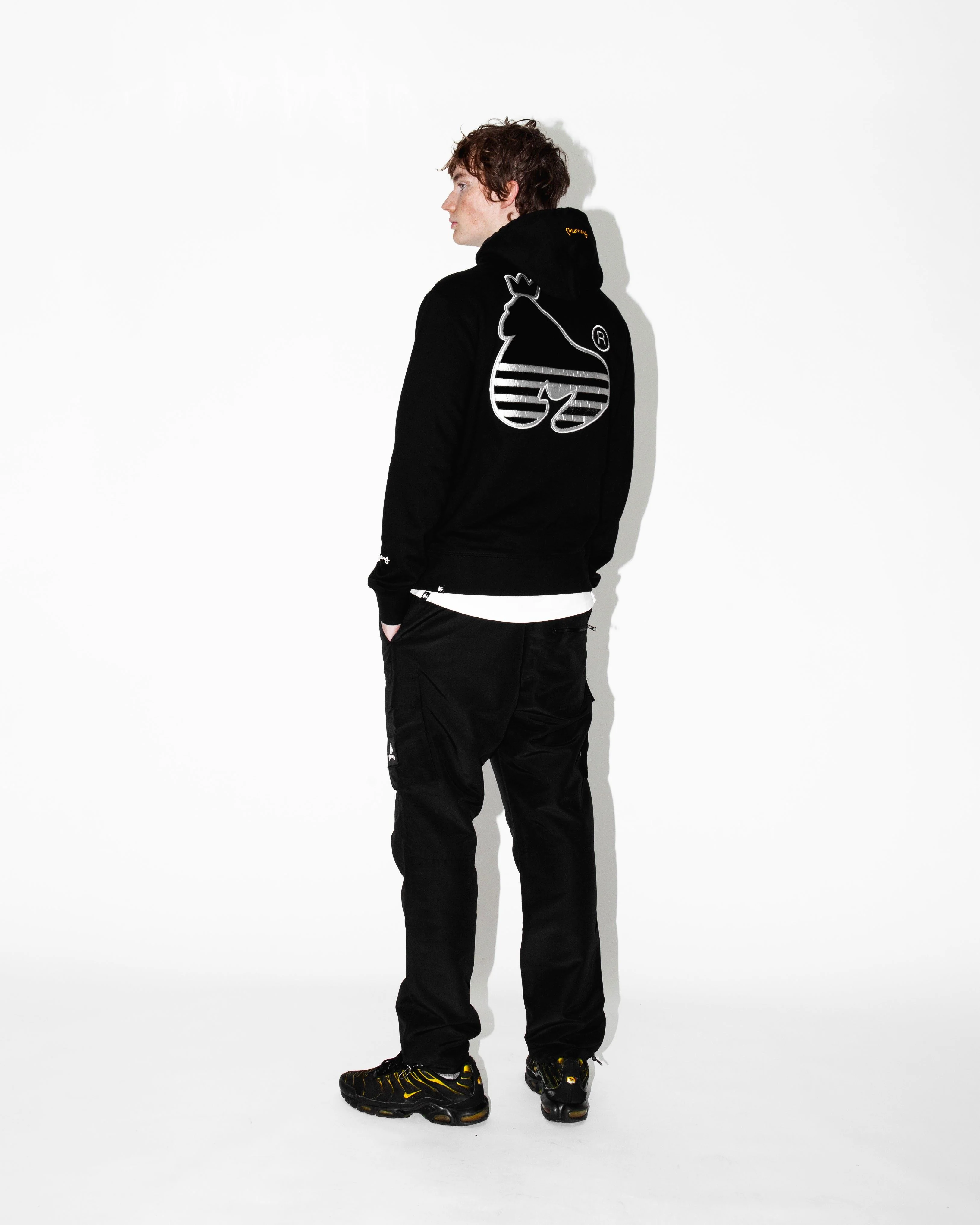 Velour Applique Hood Black - Image 5