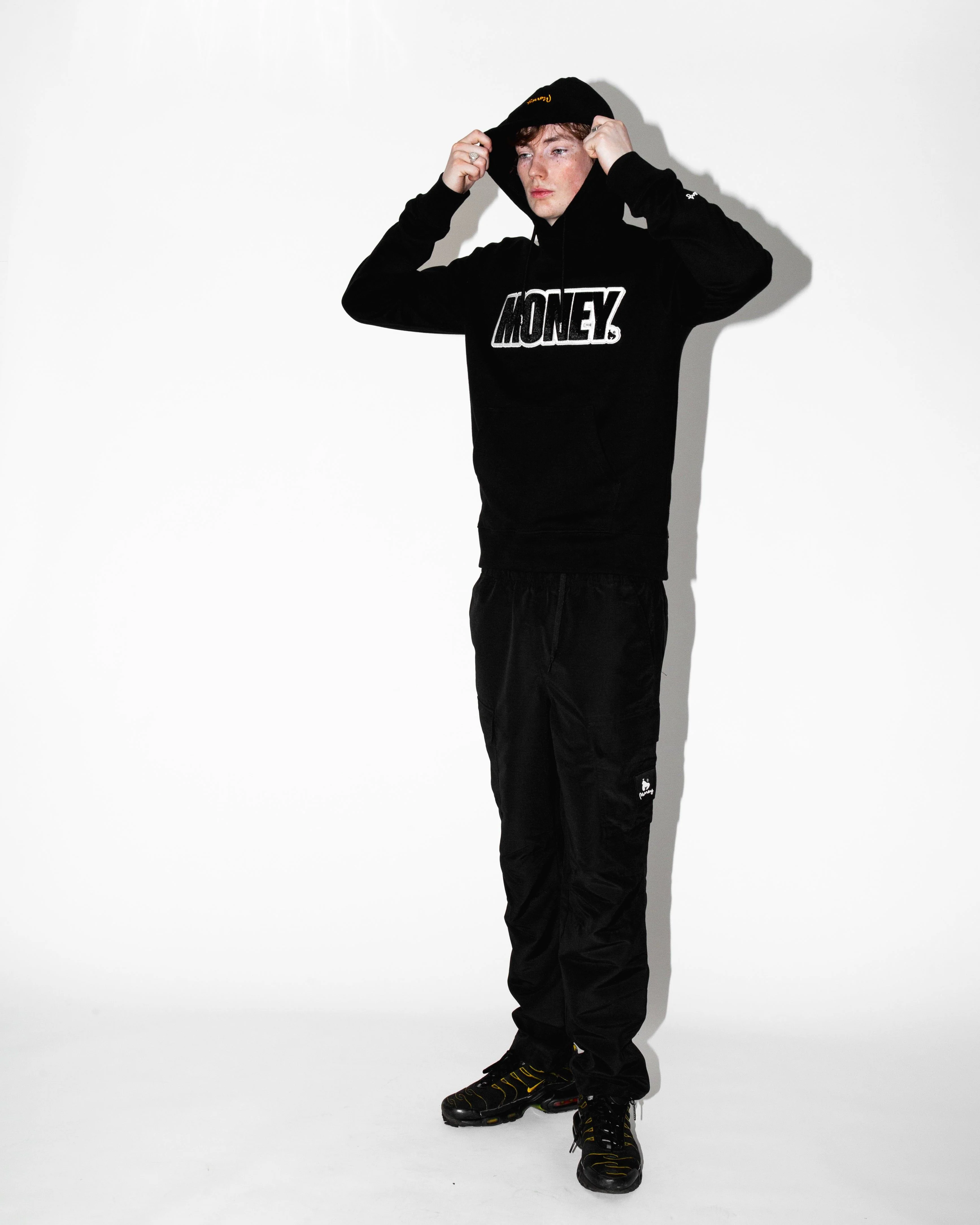 Velour Applique Hood Black - Image 6