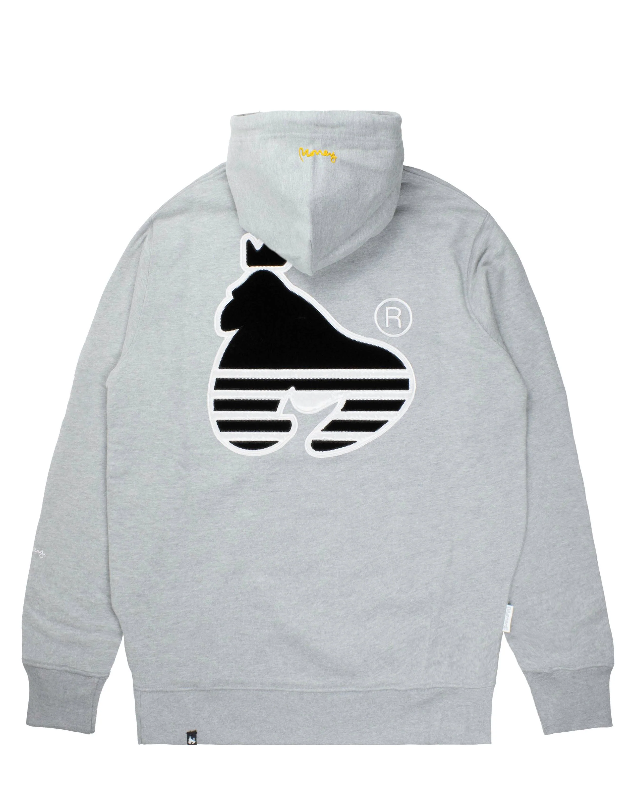 Velour Applique Hood Grey Melange - Image 2
